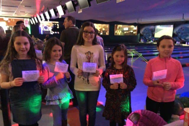 Some of the young members of the T1 Club pictured at the Bowling Alley.