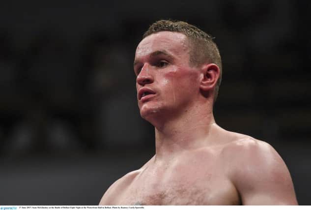 Sean McGlinchey pictured after his last professional outing at the Battle of Belfast Fight Night against Dan Blackwell at the Waterfront Hall in Belfast on June 2017.