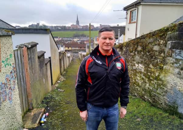 Sinn Fein Councillor Colly Kelly pictured in one of the areas that was targeted.