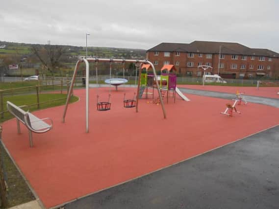 Some of the attractions at the new play park in the Brandywell.