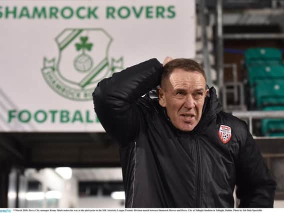 Derry City boss, Kenny Shiels watched his side suffer a heavy defeat at Shamrock Rovers.