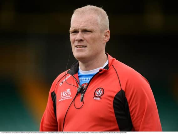 FRUSTRATED . . .Derry manager Damian McErlain