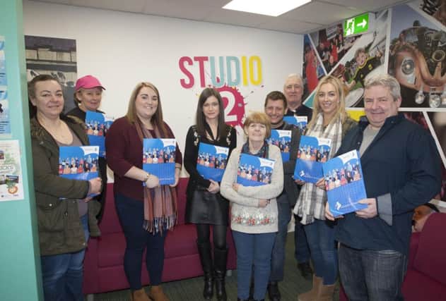 AUTISM TRAINING. . . . .Staff from Greater Shantallow Community Arts/Studio 2 who completed a one day Autism Awareness Training Course at the Studio on Wednesday last. The course, accredited by Autism NI, will see them continue to work towards the arts groupâ¬"s Autism Impact Award in a few months time. Included from left are Eleanor Plummer, Margaret Doherty, Edel Saunders, Louise Hughes, Lynn McCaarron, Conor Stanley, Michael Deehan, Irena Noonan and Ollie Green.