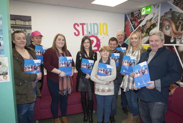 AUTISM TRAINING. . . . .Staff from Greater Shantallow Community Arts/Studio 2 who completed a one day Autism Awareness Training Course at the Studio on Wednesday last. The course, accredited by Autism NI, will see them continue to work towards the arts groupÃ¢Â¬"s Autism Impact Award in a few months time. Included from left are Eleanor Plummer, Margaret Doherty, Edel Saunders, Louise Hughes, Lynn McCaarron, Conor Stanley, Michael Deehan, Irena Noonan and Ollie Green.