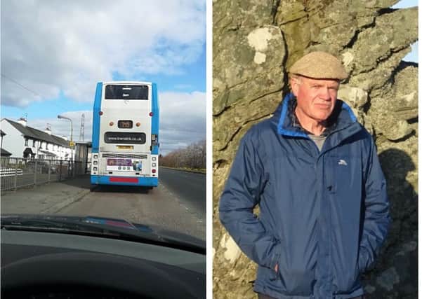 Victor Christie witnessed the incident and took a photo of the bus after speaking to the driver at Maydown.