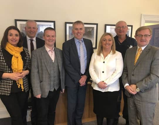 Sinn Fein representatives meeting with the Head of the Civil Service in the north David Sterling, the Chief Executive of Derry & Strabane Council John Kelpie and Ulster University representatives to discuss Medical School.