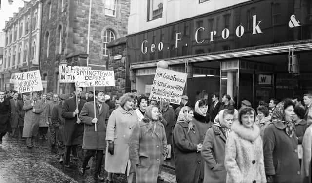 DERRY IN THE 1960s... A city gerrymandered to prop up a unionist minority and plagued by male unemployment and dreadful housing conditions.  It was a city of protest about to explode.