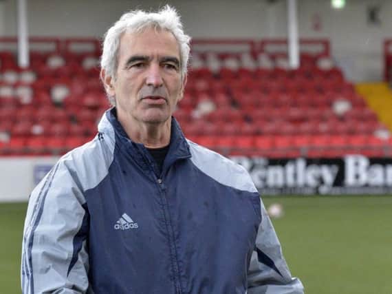 Legendary French international manager, Raymond Domenech giving advice to Derry City's youngsters at Brandywell.