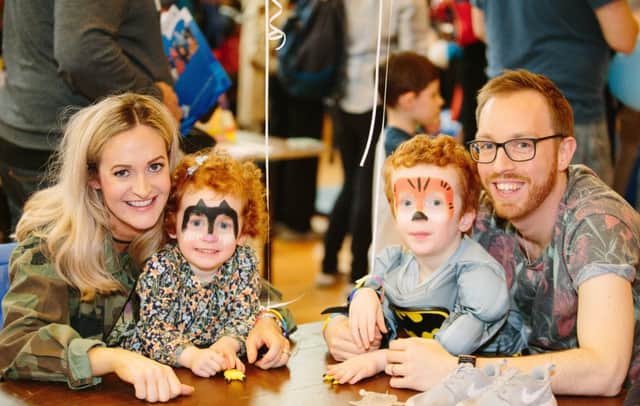 (l-r) Christine Gilchrist, Riley (2), Jonah (4) and David Gilchrist