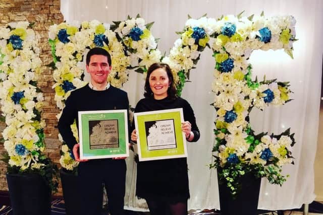 Former Derry City F.C. players and entrepreneurs Gareth and Ciara McGlynn.