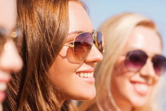Wearing sunglasses