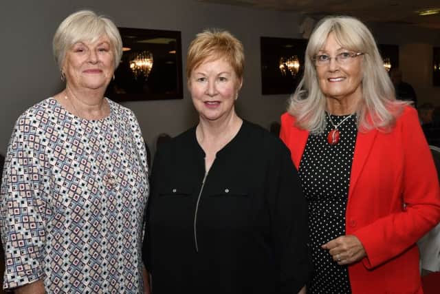 Members of the choir, from left, Irene Crawford, Dorothy Simpson and Iris McGregor enjoyed tea in the Maldron Hotel after the service in First Derry Presbyterian Church on Sunday morning. DER1718-125KM