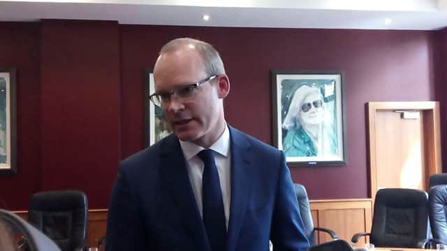 Tanaiste Simon Coveney speaking at the City Hotel in Derry on Wednesday.