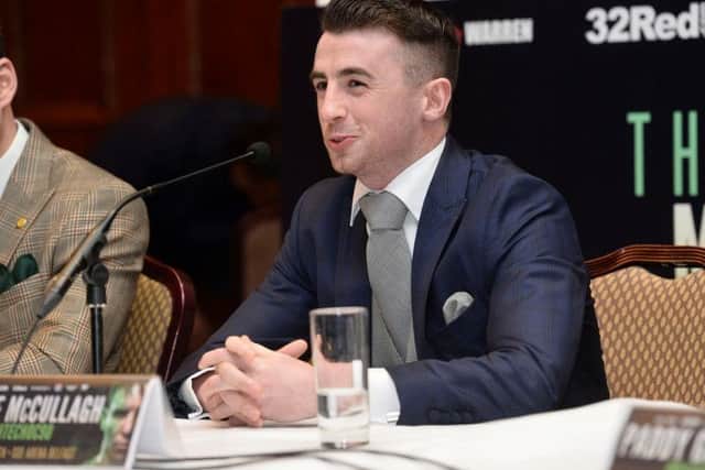 Tyrone McCullagh pictured at the Conlan Homecoming Press Conference at the Europa Hotel, Belfast on Wednesday afternoon.
