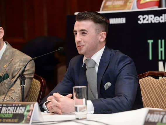 Tyrone McCullagh pictured at the Conlan Homecoming Press Conference at the Europa Hotel, Belfast on Wednesday afternoon.