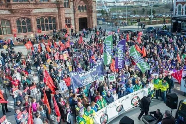 The May Day rally will take place on Saturday afternoon.