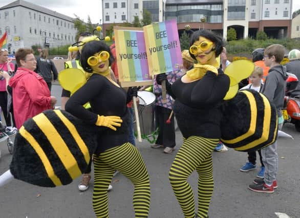 Bee-younce and Honey Bee took part in the recent Foyle Pride Parade. DER3417GS072