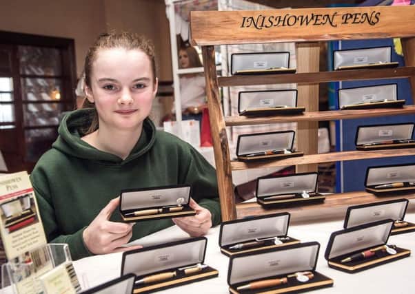 Molly Boyd, pictured with her Inishowen Pens.