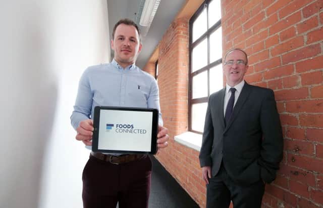 Pictured (L-R) are Gary Tyre, Co-Founder and System Development Director of Foods Connected and Des Gartland, North West Regional Director, Invest NI.