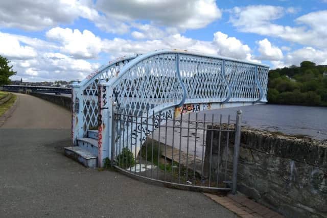 The short bridge art installation work along the Foyle Road.
