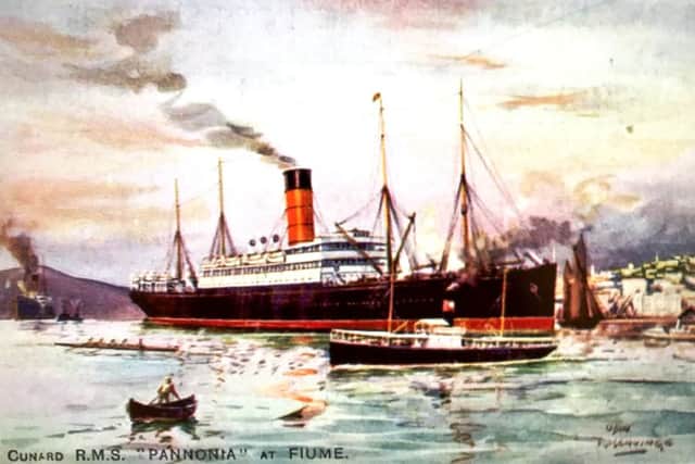 The ocean liner 'Pannonia' which Hugh Barr travelled on to New York City.