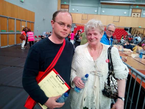 Inishowen pro-life campaigners Christopher Flanagan and Marie Furey, pictured at the count centre in Aura Leisure Centre, Letterkenny on Saturday.