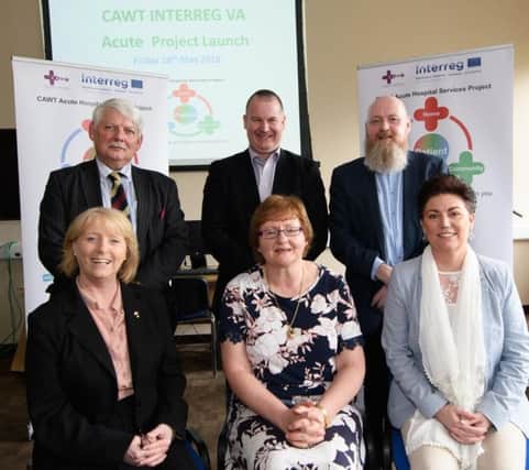 Western Health and Social Care Trust attendees at the launch of the EU funded Â¬8.8 million CAWT cross border Acute Hospital Services Project. Back row(left to right): Alan Moore, Director of Strategic Capital Development; Dr Ray Nethercott, Consultant Paediatrician  and Paul Quigley, Assistant Director of Finance