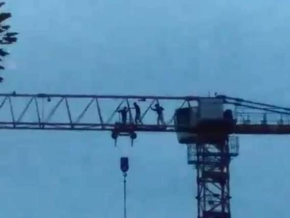 Crane footage.