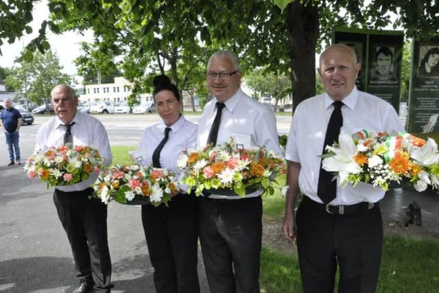 Local monument committee and Sinn FÃ©in Cumainn prepare to make floral tributes