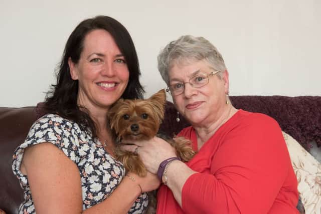 Ena Kerr with her dog Daisy and daughter, Lynda.