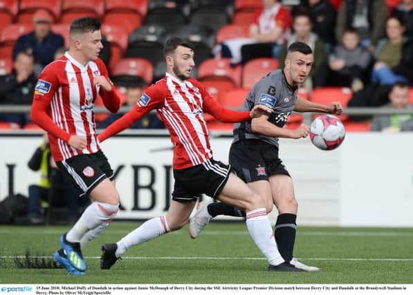 Dundalk's Michael Duffy is a transfer target for Derry City.