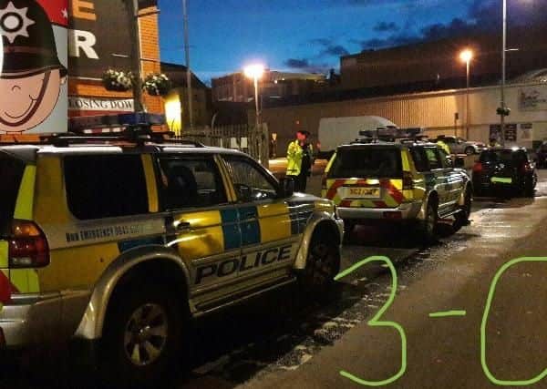 The PSNI posted this image along with details of the arrests on social media in the early hours of Thursday morning. (Photo: PSNI/Facebook)
