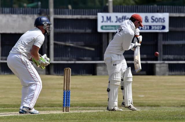 Strabane's Aaron Gillespie pictured at the crease during Saturday's match against Brigade at Beechgrove. DER2618-146KM