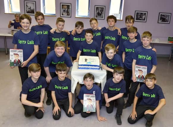 Year 8 pupils pictured at the launch of their photographic exhibition and school magazine Derry Lads recently at St Josephs Boys School. DER2618GS031