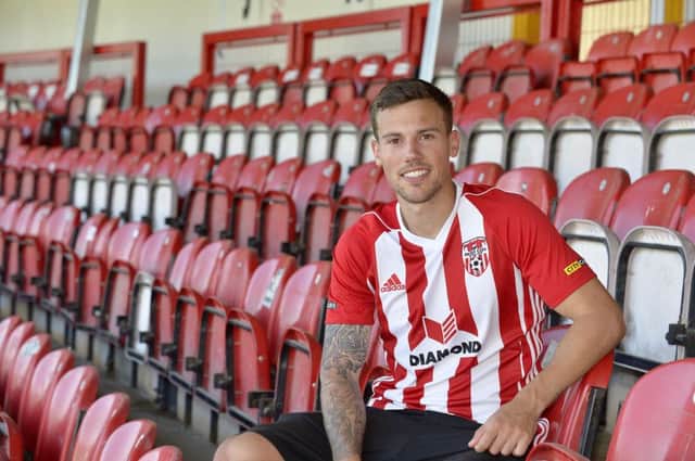 Derry City new signing Ben Fisk pictured at the Brandywell Stadium. DER2618GS043