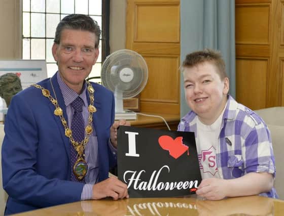 Filmmaker Deborah Boyle pictured with Mayor of Derry Councillor John Boyle. DER2718GS013