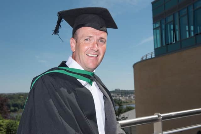 Father of five Gregory McCormick who graduated with a BSc honours degree in Real Estate from Ulster University