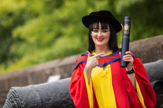 Bronagh Gallagher pictured yesterday after receiving her honorary degree.
