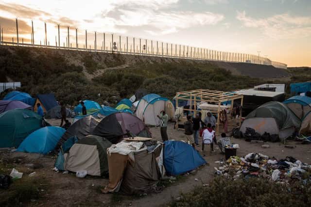A refugee camp in Calais.
