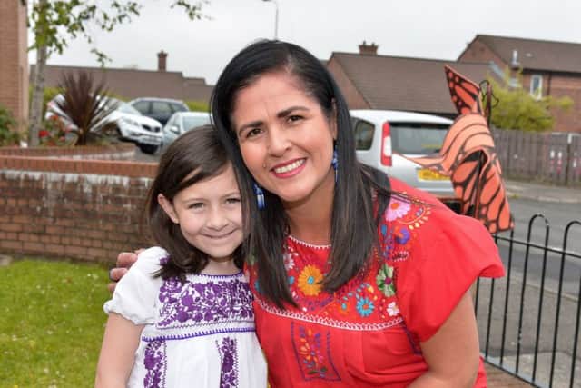 Seven-year-old Isabella Ortega and her mum Susana were at the recent 'Welcome to Our World' Big Lunch at McFarland Way. DER2918GS003