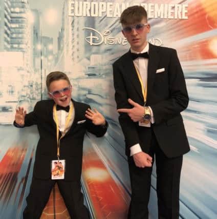 Adam and Callum on the red carpet for the European premiere of Antman and the Wasp at Disneyland Paris.