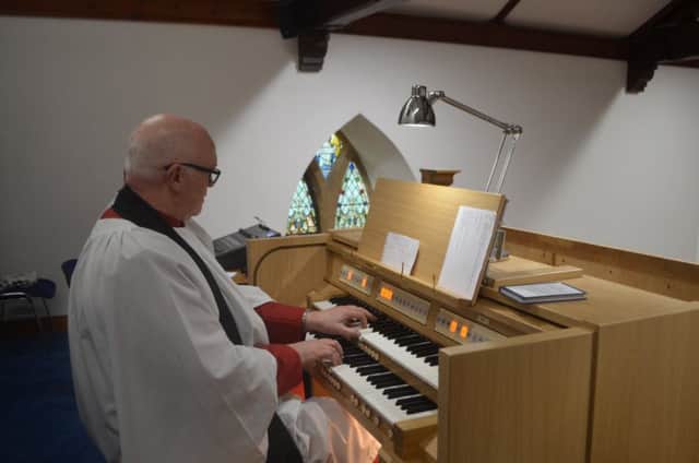 Rev Canon Paul Hoey performing on the new Makin Organ which will feature in next month's Organ Marathon fund-raising event.