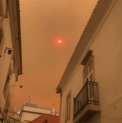 The orange skies above Albufeira's Old Town.