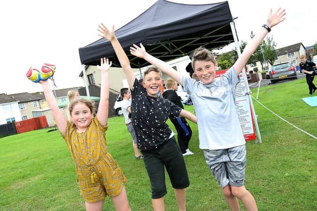 Young people of Galliagh enjoying the recent Free fun Day at Brookdale Field