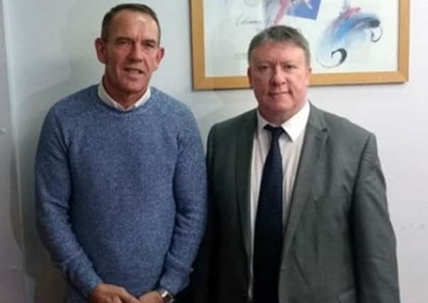 Philip O'Doherty, Derry City Chairman (right) alongside Kenny Shiels, manager.