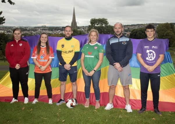 Local football representatives and organisers of Football v Homphobia.
