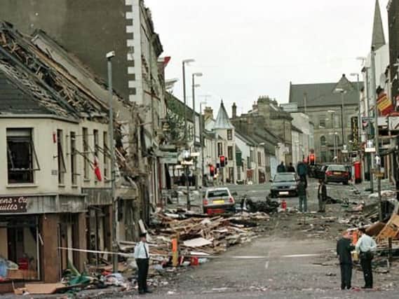 The aftermath of the Omagh bomb, which killed 29 people on August 15, 1998.