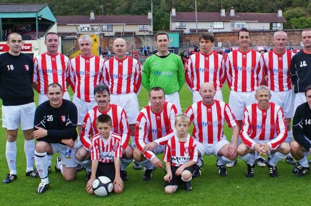 The Derry City Legends team who defeated Liverpool Legends 4-3 at Brandywell in 2009.