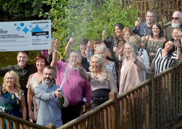 The syndicate from the Greater Shantallow Area Partnership which scooped a Â£1million prize on the Euromillions