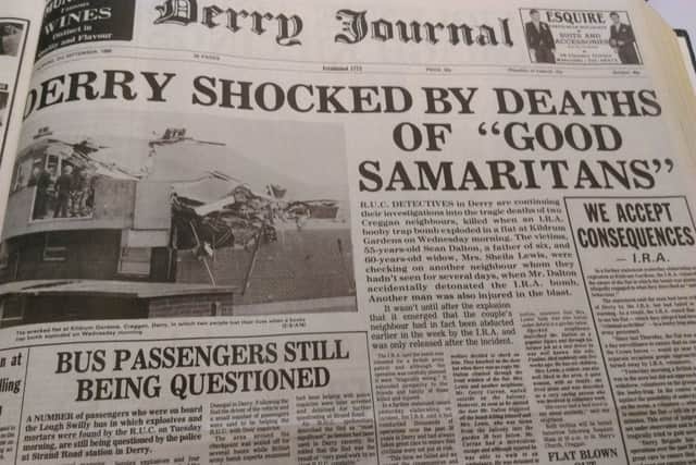 The Derry Journal in the days after the bombing.
